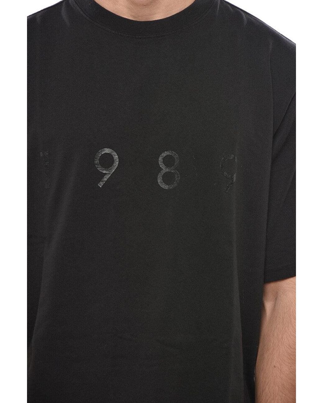 1989 STUDIO Black Relaxed Logo T-Shirt for men
