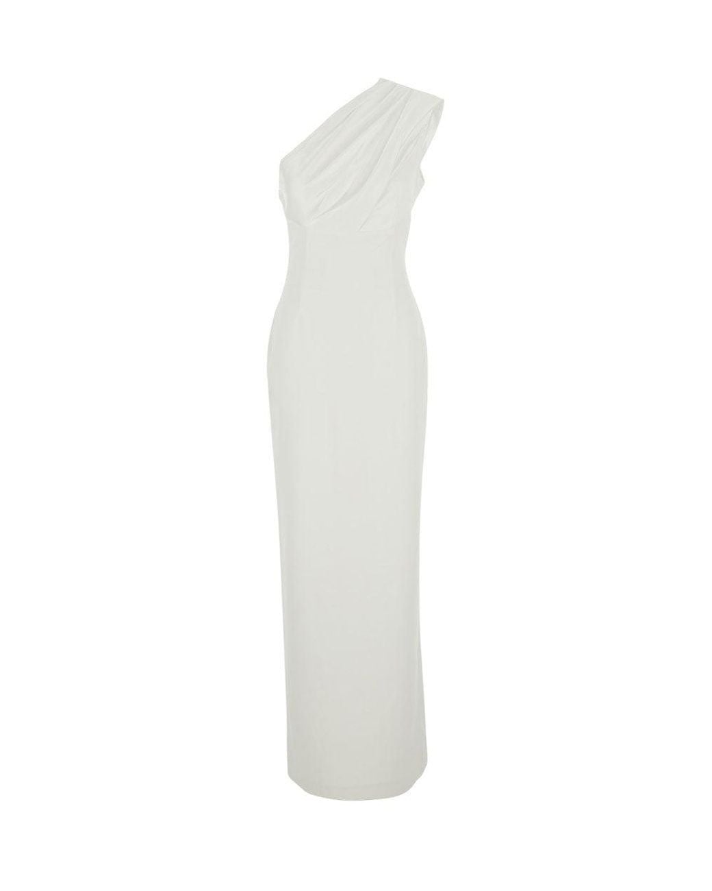 Solace London White One Shoulder Maxi Dress