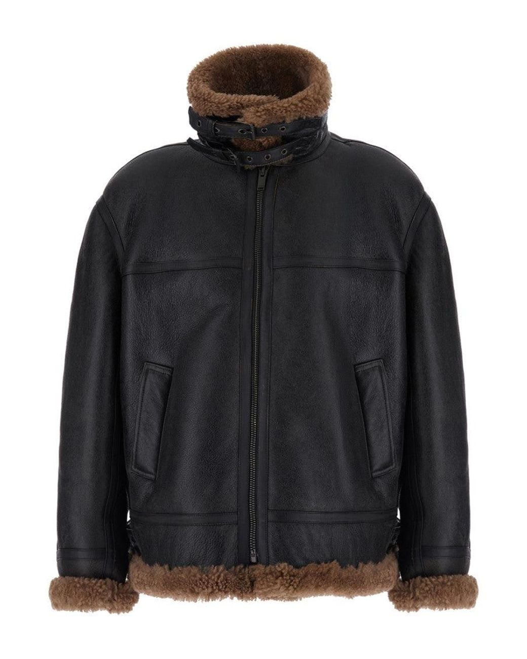 Saint Laurent Black Mock Collar Jacket for men