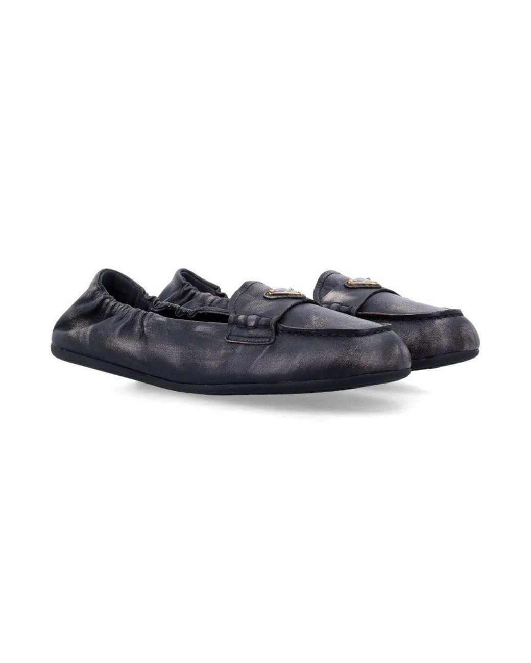 Prada Blue Leather Loafers