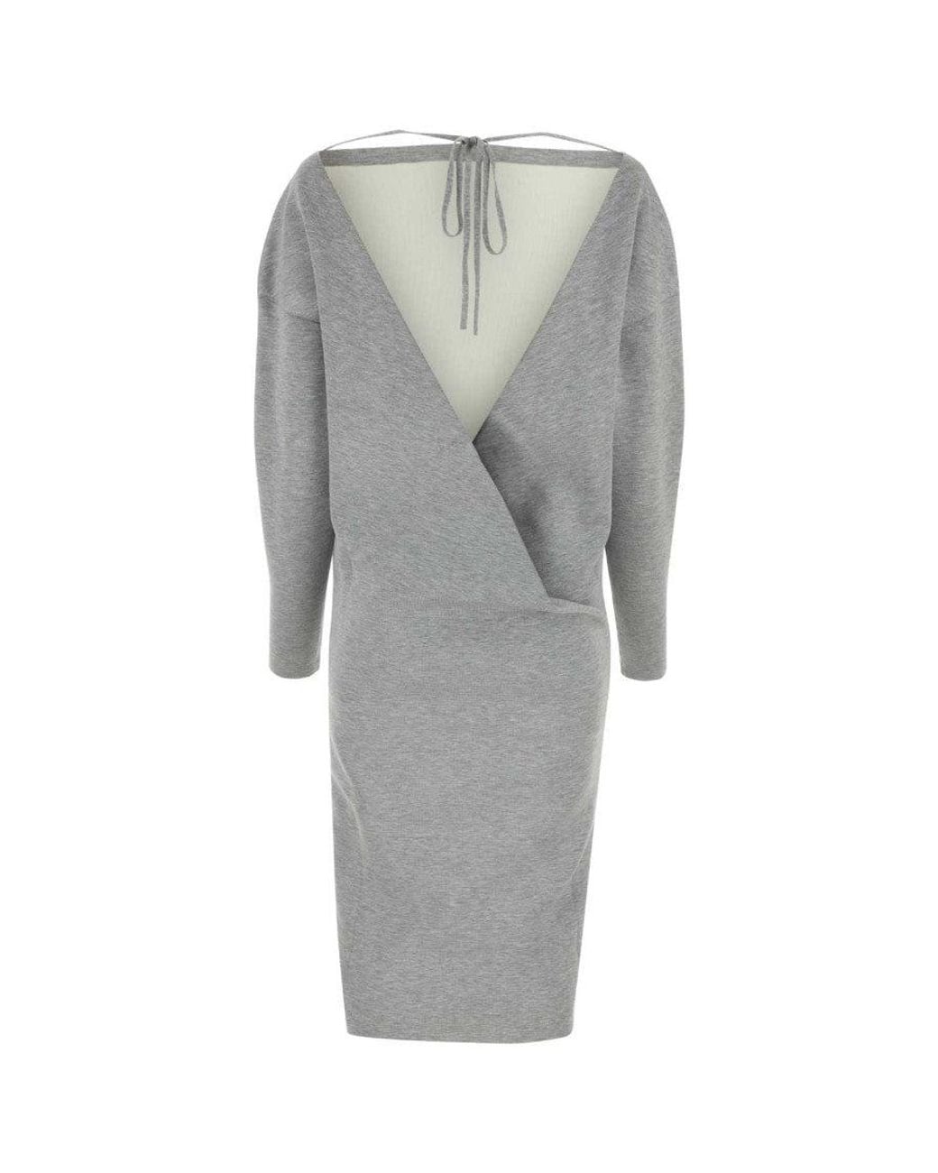 Gucci Gray Round Neck Dress