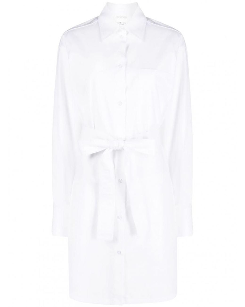 Sportmax White Cotton Shirtdress