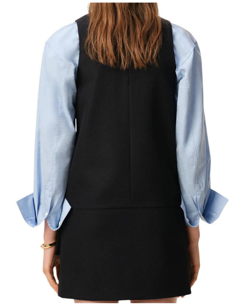AMI Black Round Neck Mini Dress