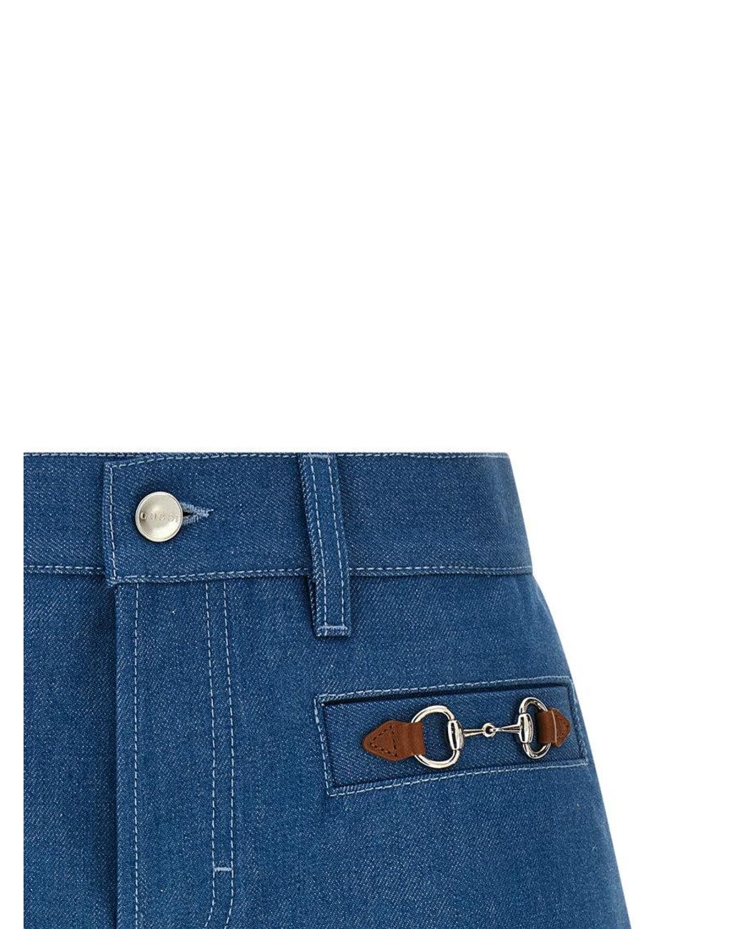 Gucci Blue Cotton Bermuda Shorts