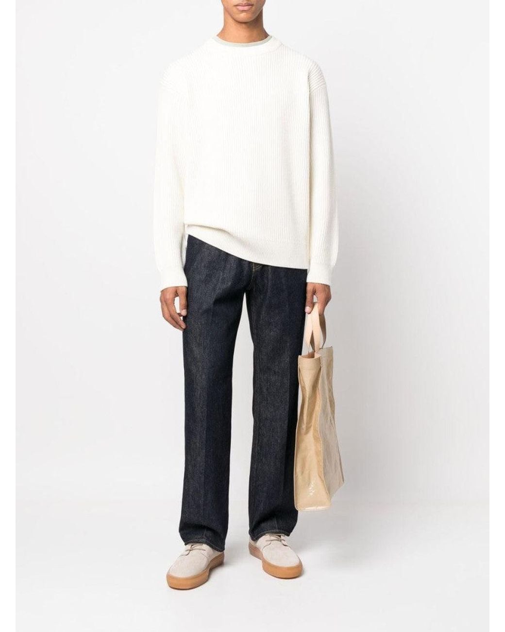 Auralee Blue Twist Straight-Leg Jeans for men