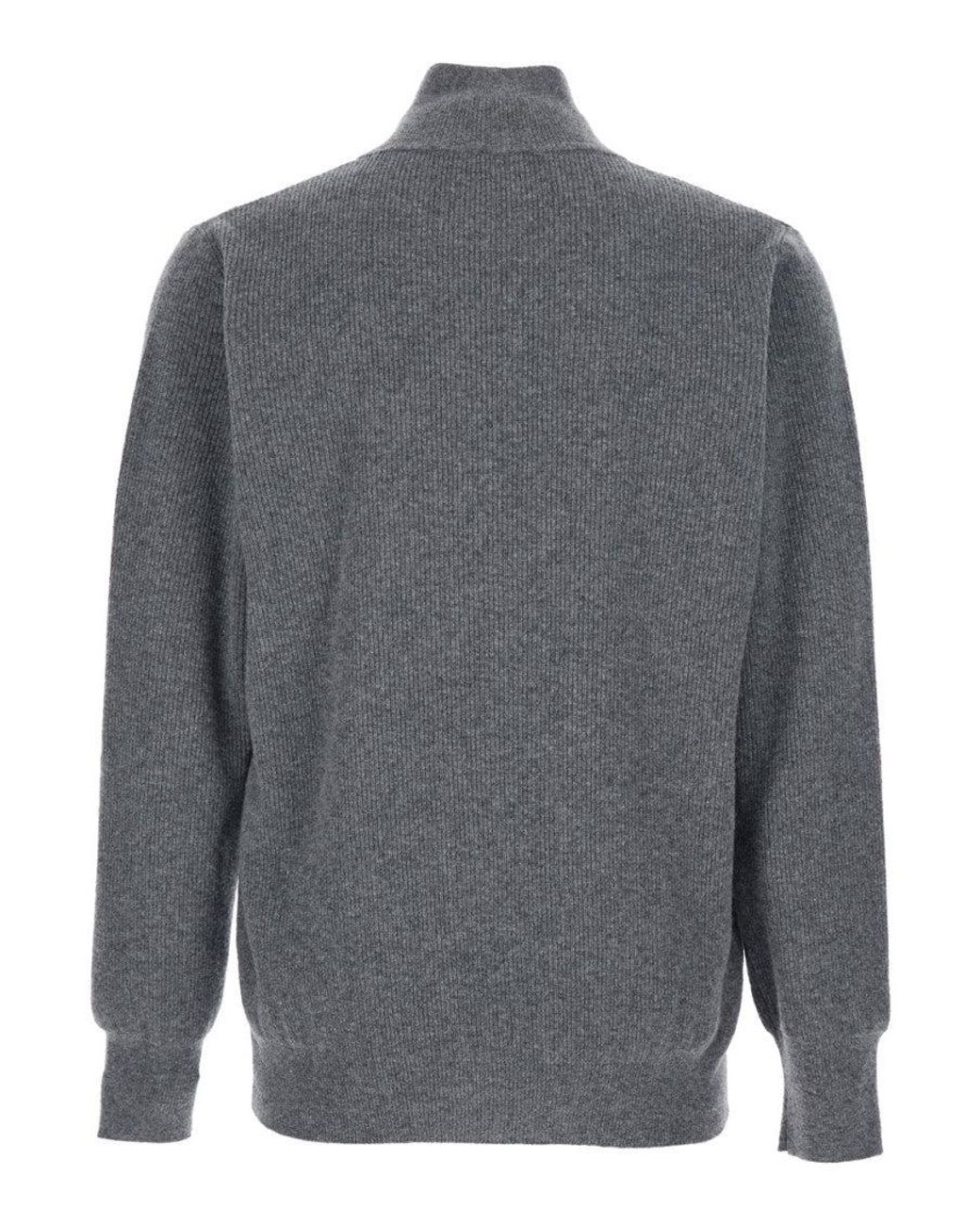 Roberto Collina Gray High Neck Sweater for men