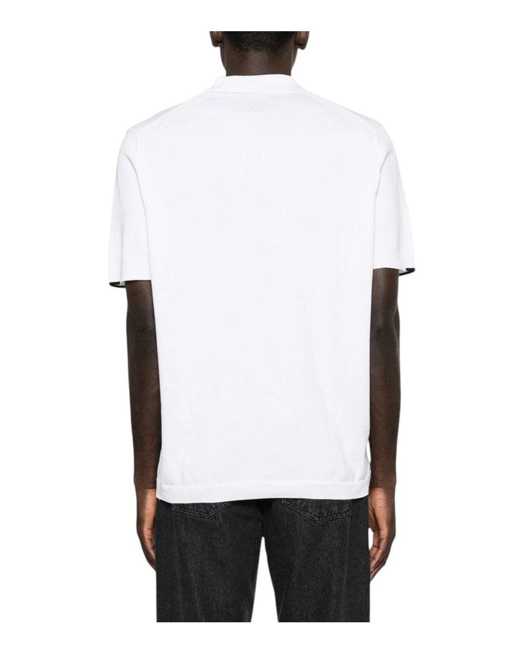 Boss White Logo Shirt Collar Polo for men