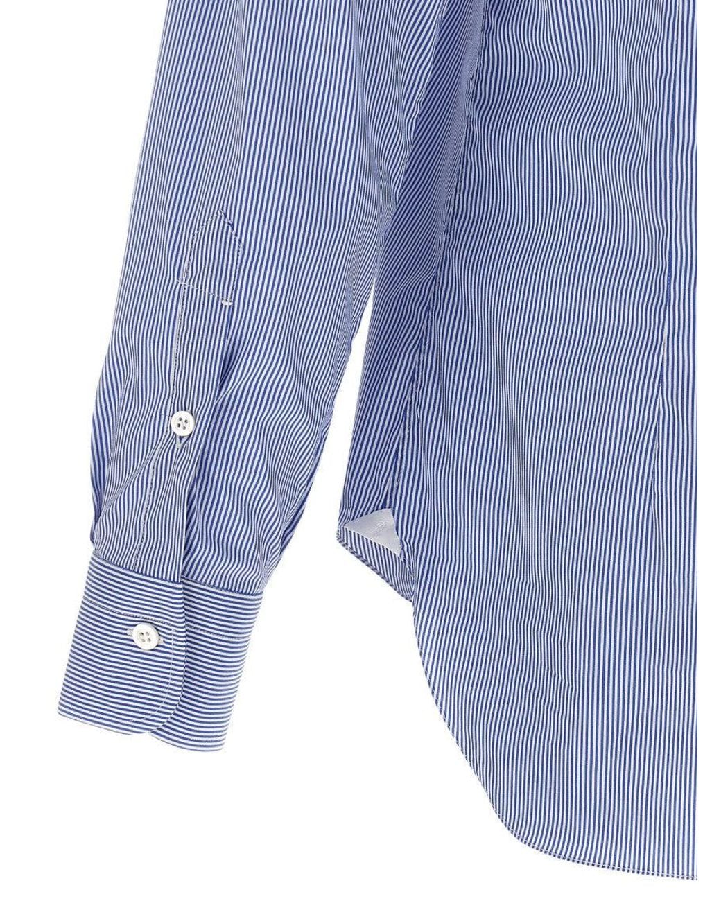 Barba Napoli Blue Striped Shirt for men