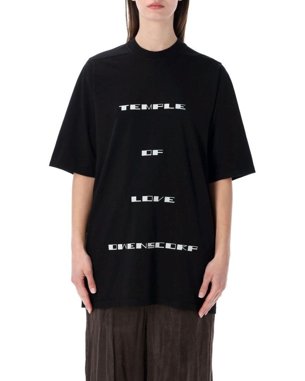 Rick Owens Black T-Shirt Jumbo Ss Cotton T-Shirts