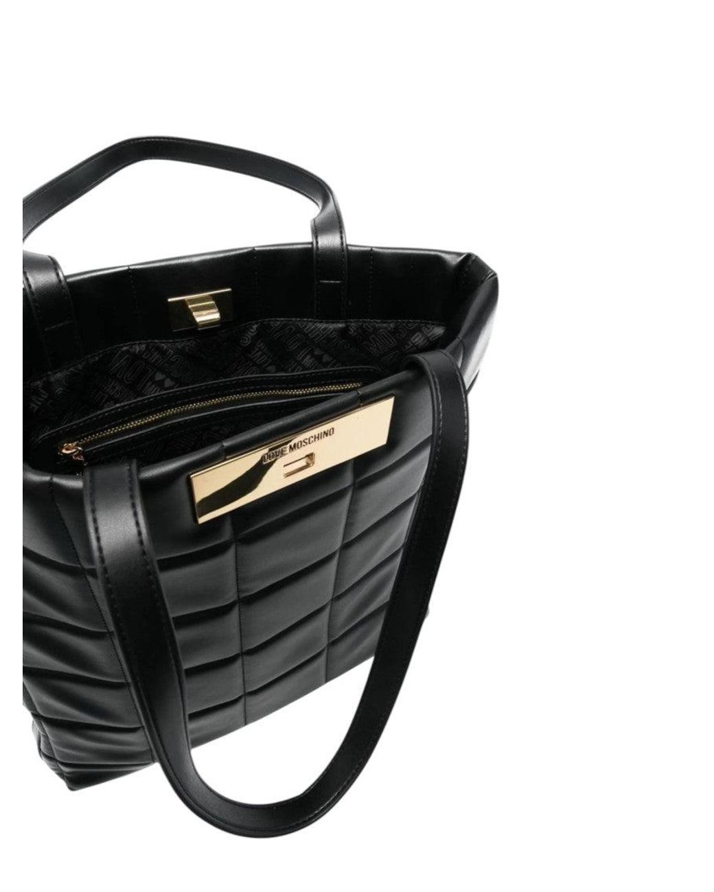 Love Moschino Black Logo Large Tote