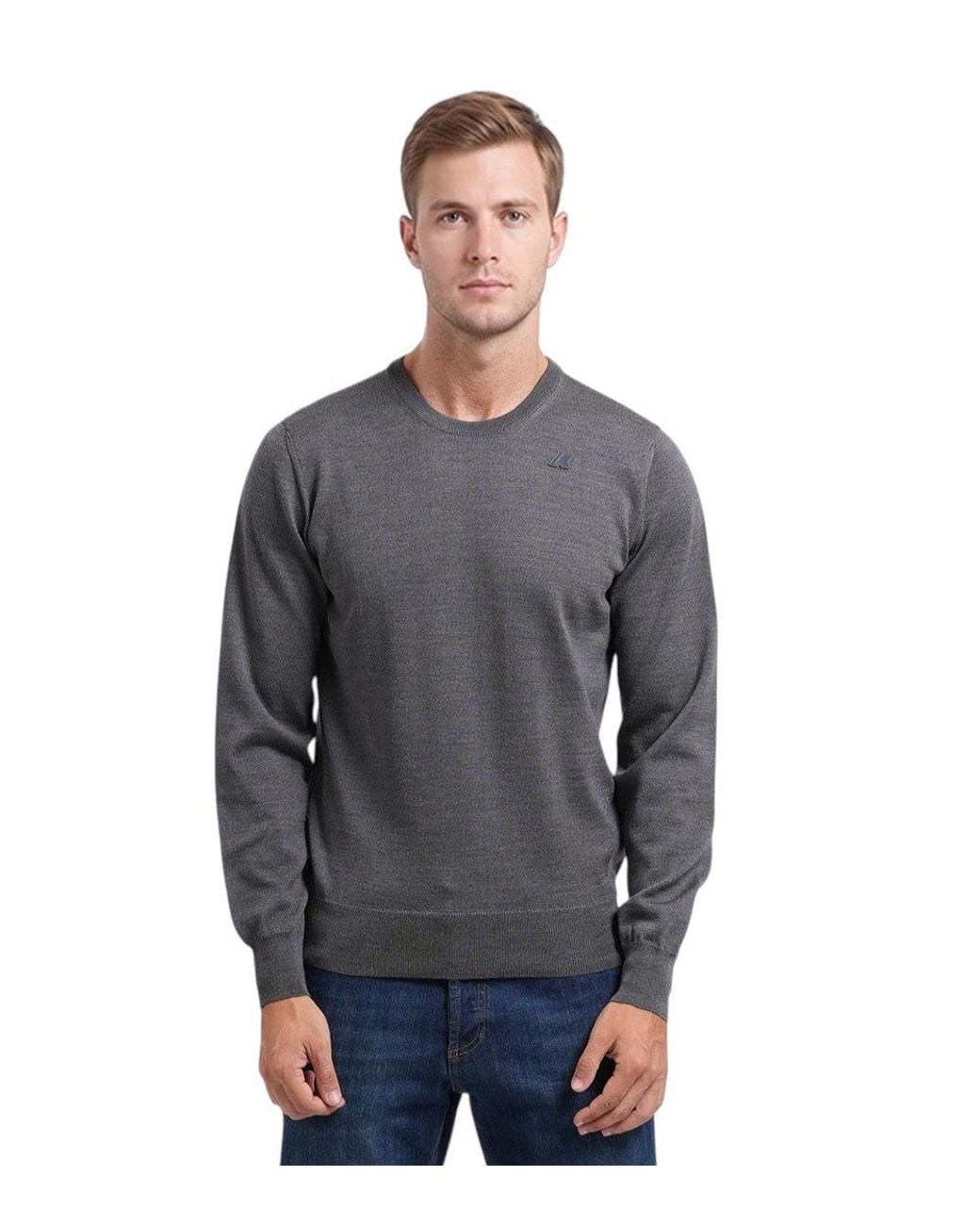 K-Way Gray Crew Neck Sweater for men