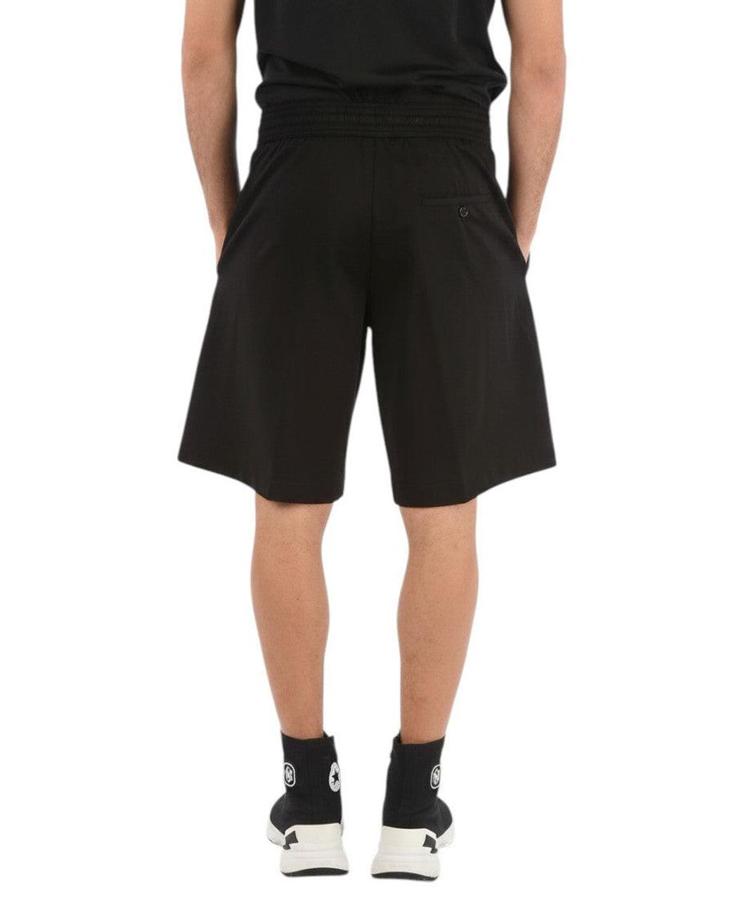 Neil Barrett Black Relaxed Solid Shorts for men