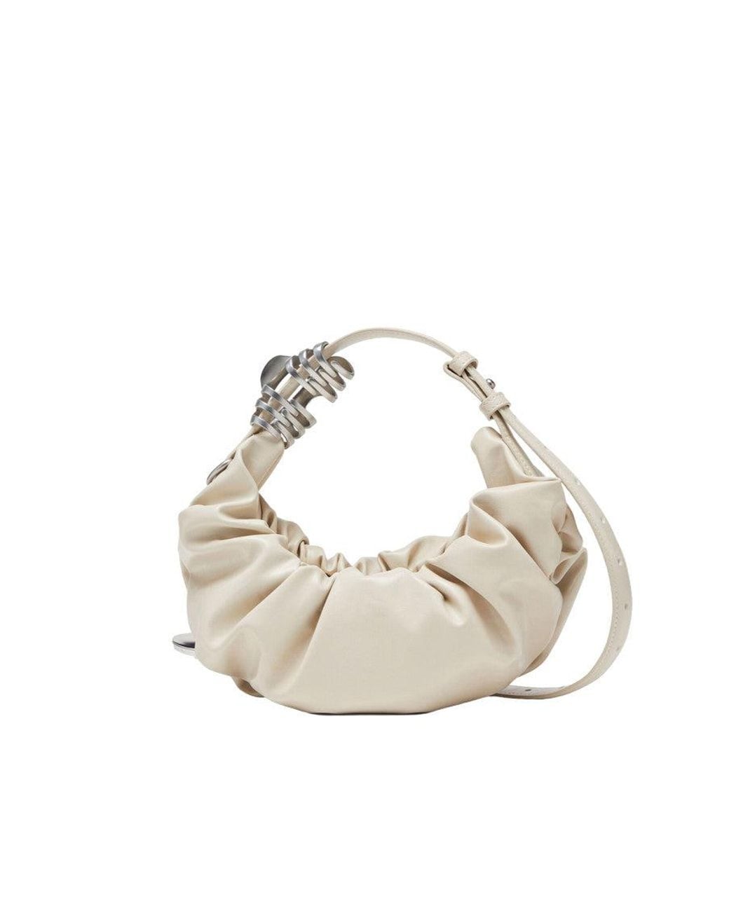 DIESEL White Grab-D-Small Scruched Hobo