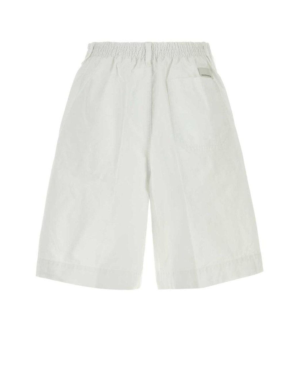 Nine:inthe:morning White Solid Bermuda Shorts for men
