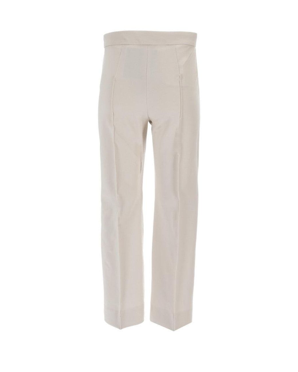 Max Mara Gray Straight Flat Front Pants