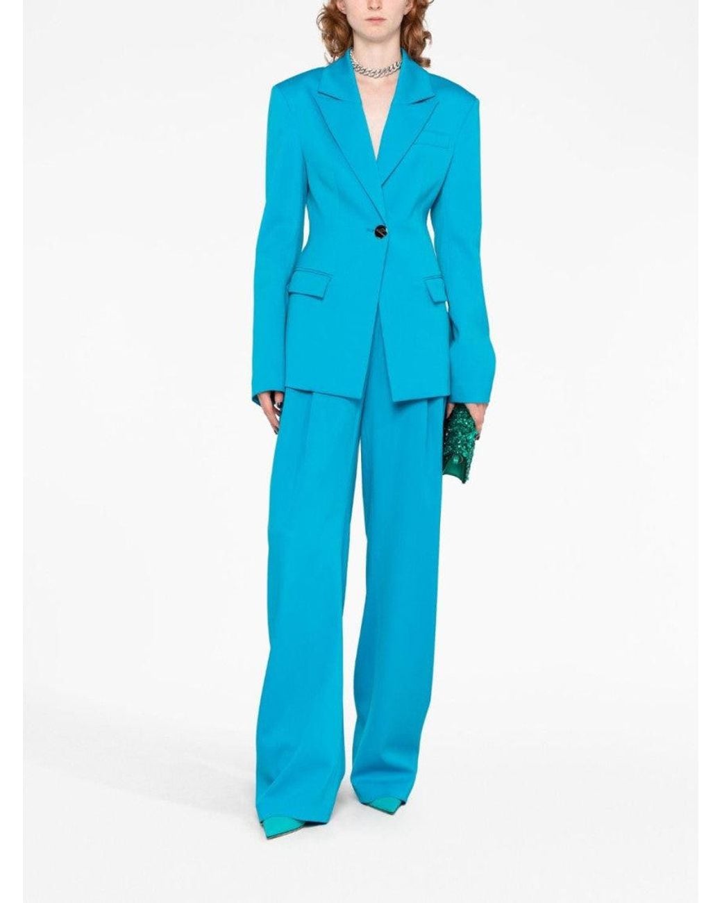 The Attico Blue Single Breasted Blazer
