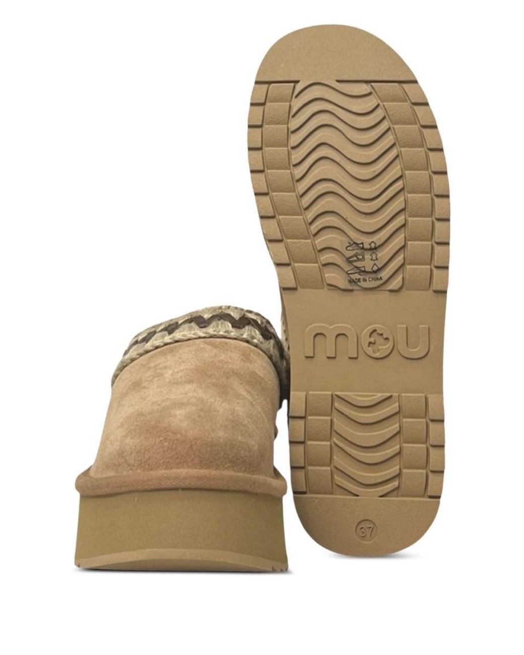 Mou Brown Platform Mules