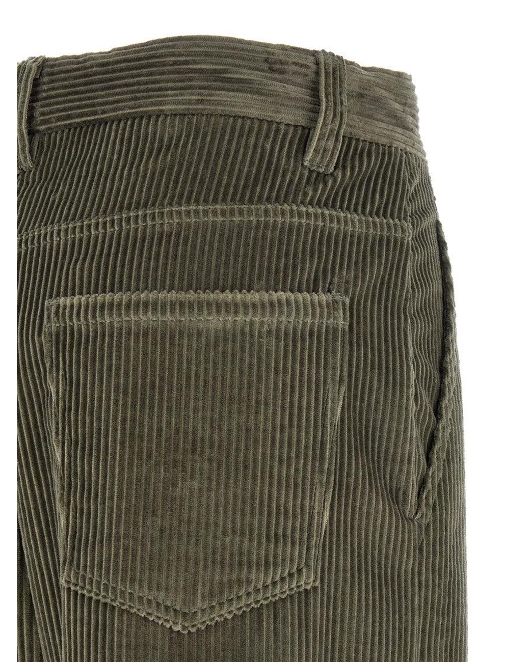 Brunello Cucinelli Green Flat Front Pants