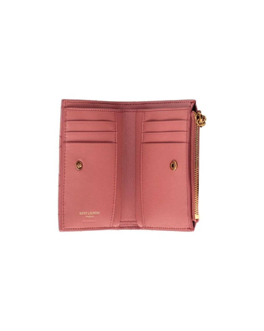Saint Laurent Pink Quilted Wallet