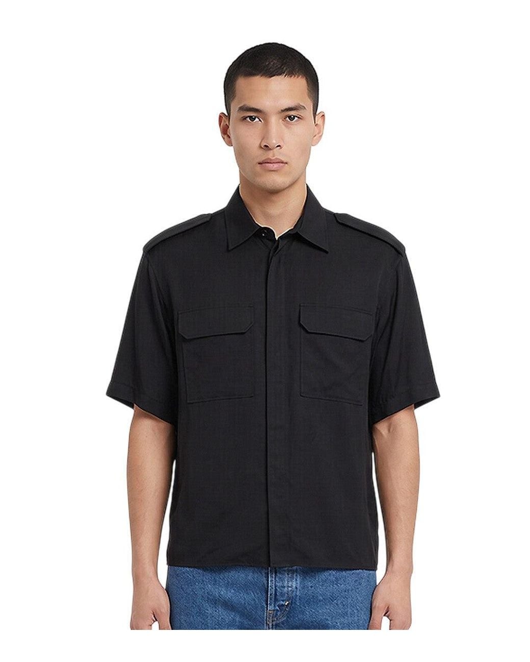 Neil Barrett Black Loose Solid Shirt for men