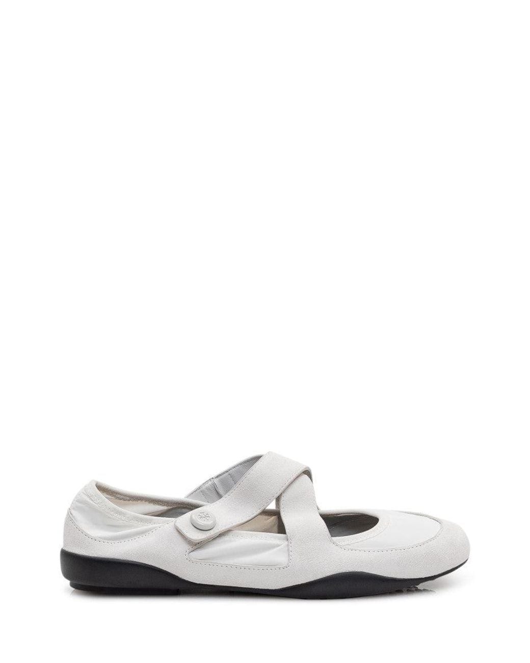 Tory Burch White Off Round Toe Ballet Flats