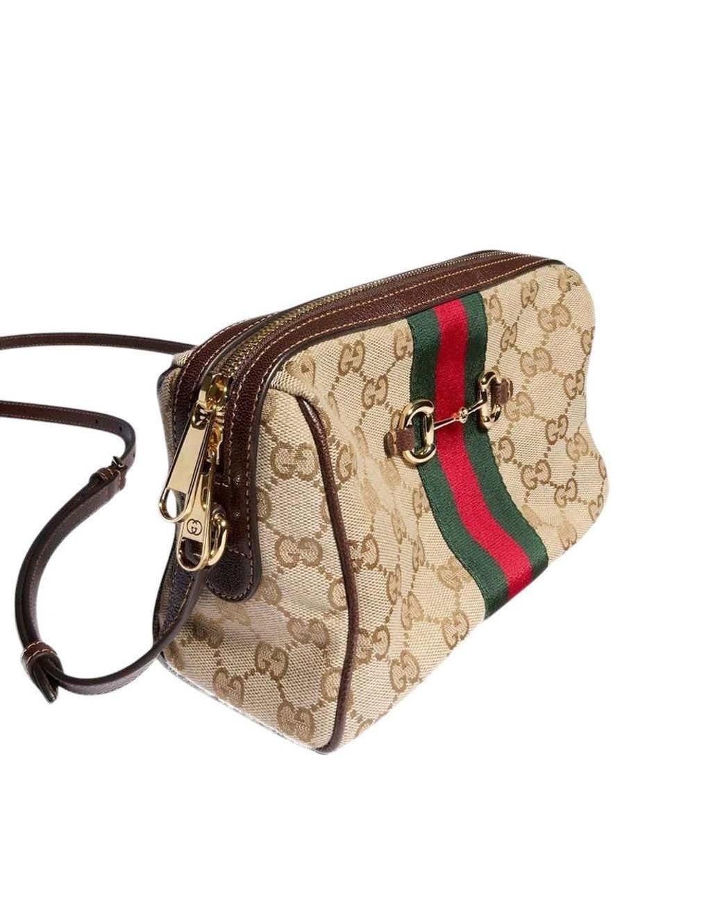 Gucci Natural Horsebit Web Small Crossbody Bag