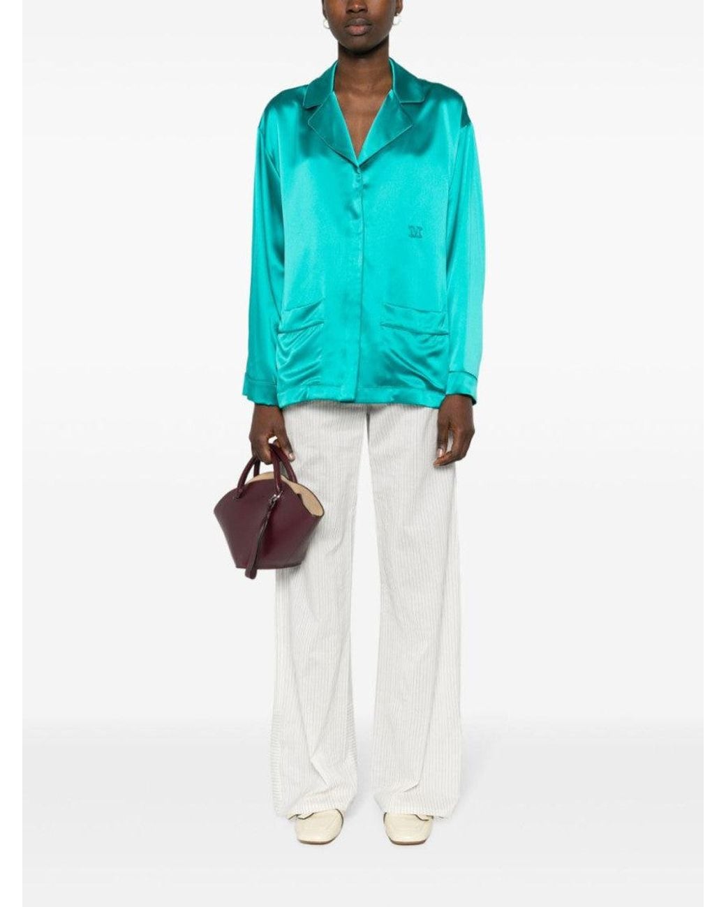 Max Mara Blue Silk Tunic
