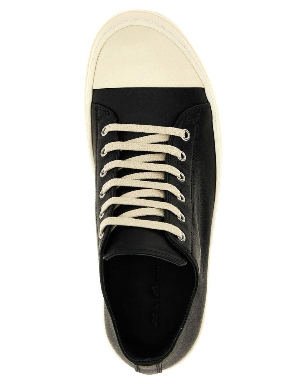 Rick Owens Blackwhite Lace Up Sneakers