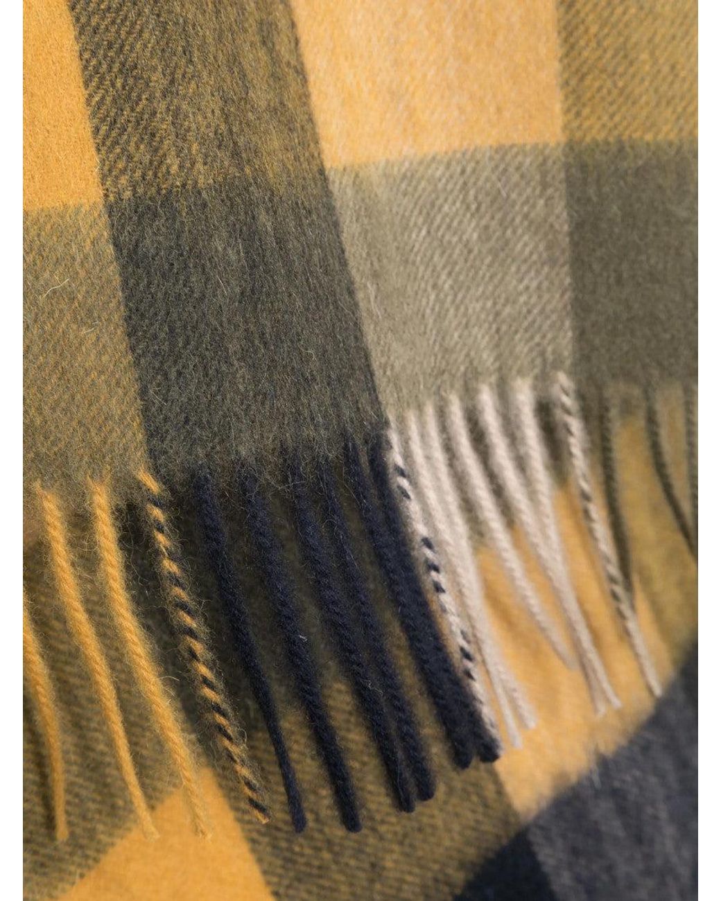 Barbour Yellow Tartan Plaid Scarf for men