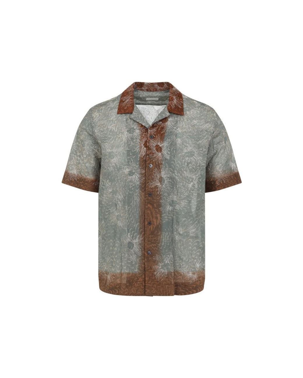 Dries Van Noten Gray Embroidery Shirt for men