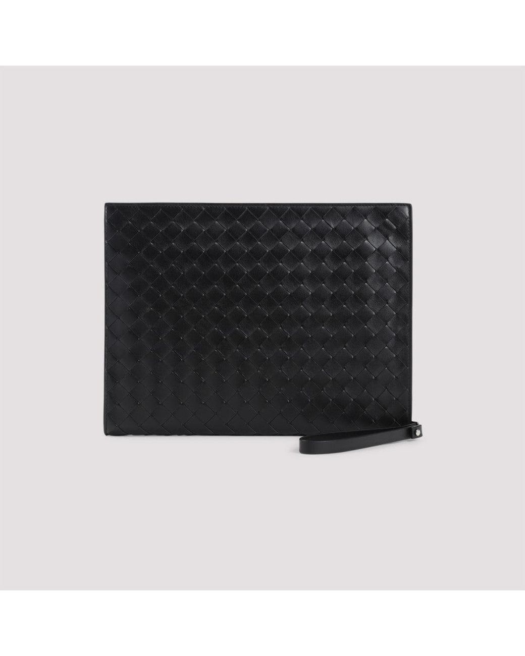 Bottega Veneta Black Intrecciato Clutch for men