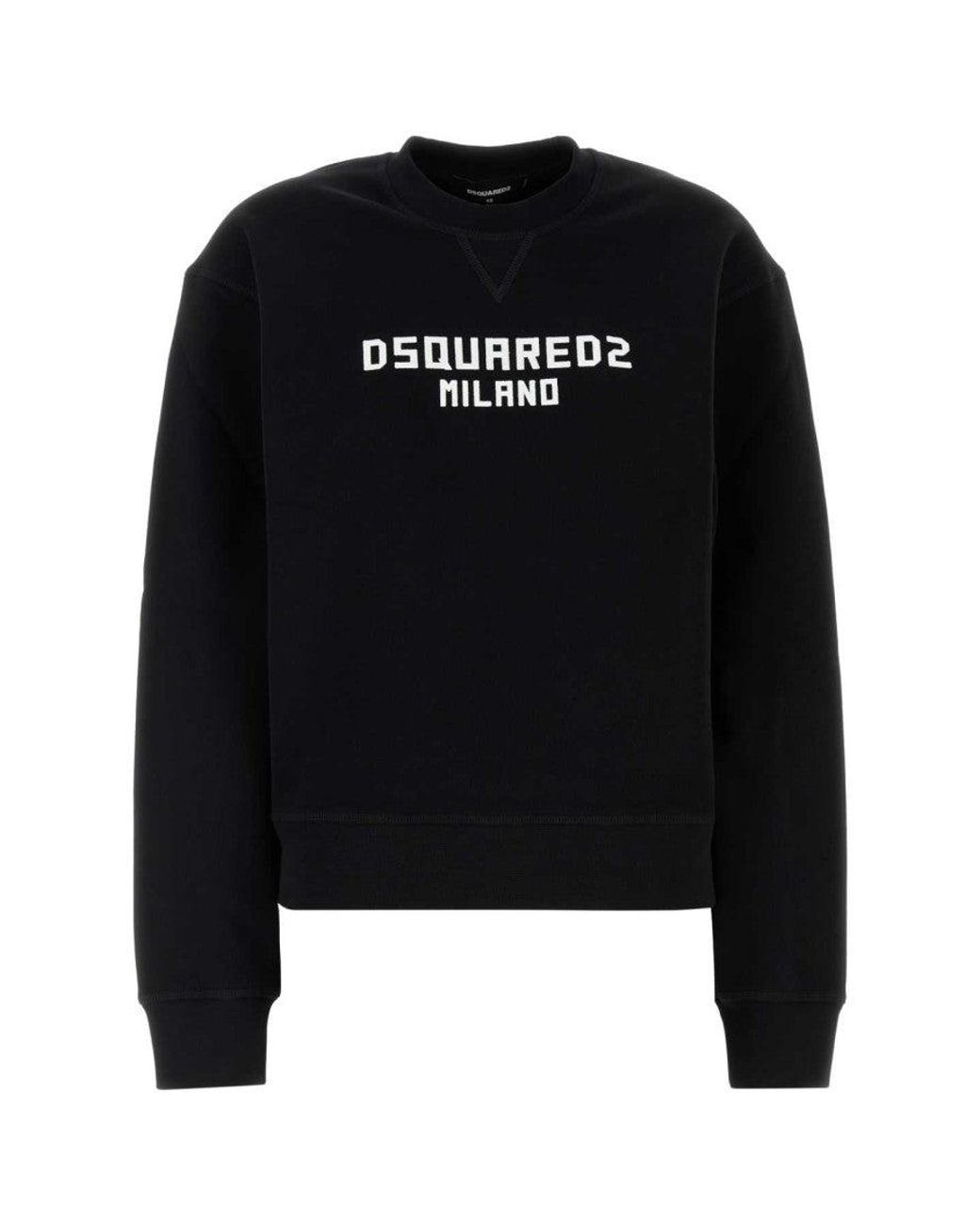 DSquared² Black Crewneck Cotton Sweatshirt