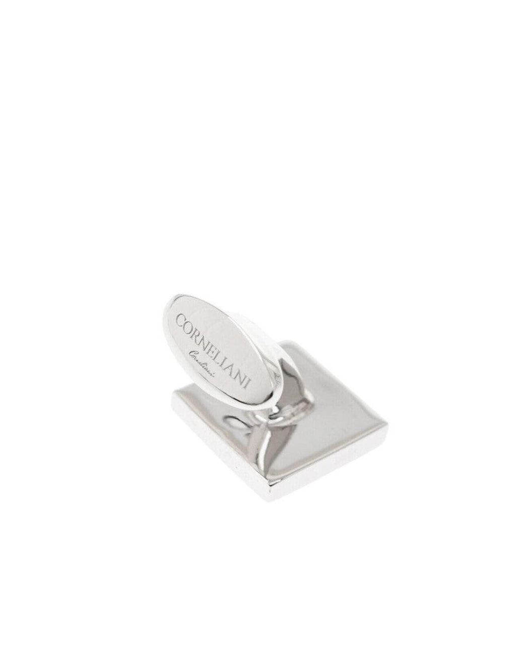 Corneliani Brown Textured Square Cufflinks for men
