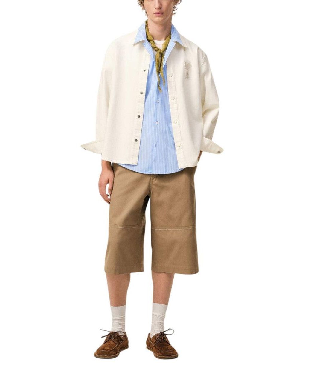 AMI White Off Regular Overshirt for men
