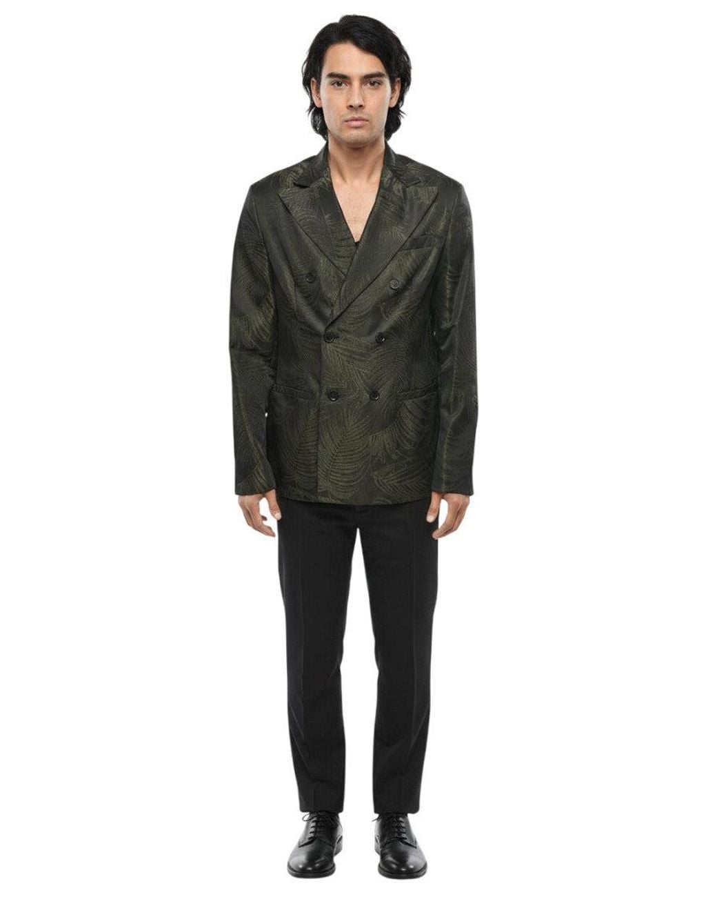 Palm Angels Black Peaked Lapel Blazer for men