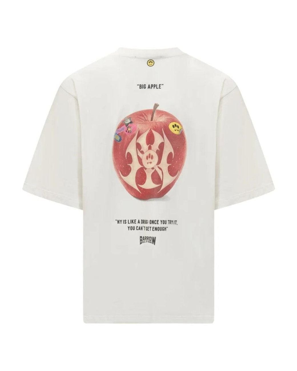 Barrow White Off Crewneck Printed T-Shirt for men