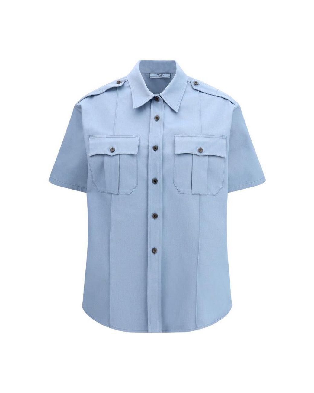 Prada Blue Light Regular Solid Shirt
