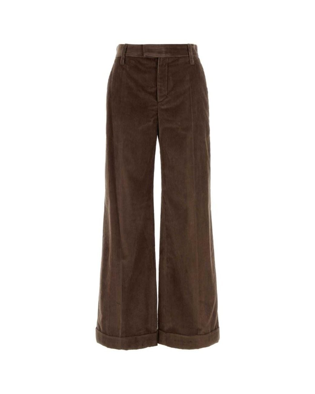 Brunello Cucinelli Brown Regular Flat Front Pant