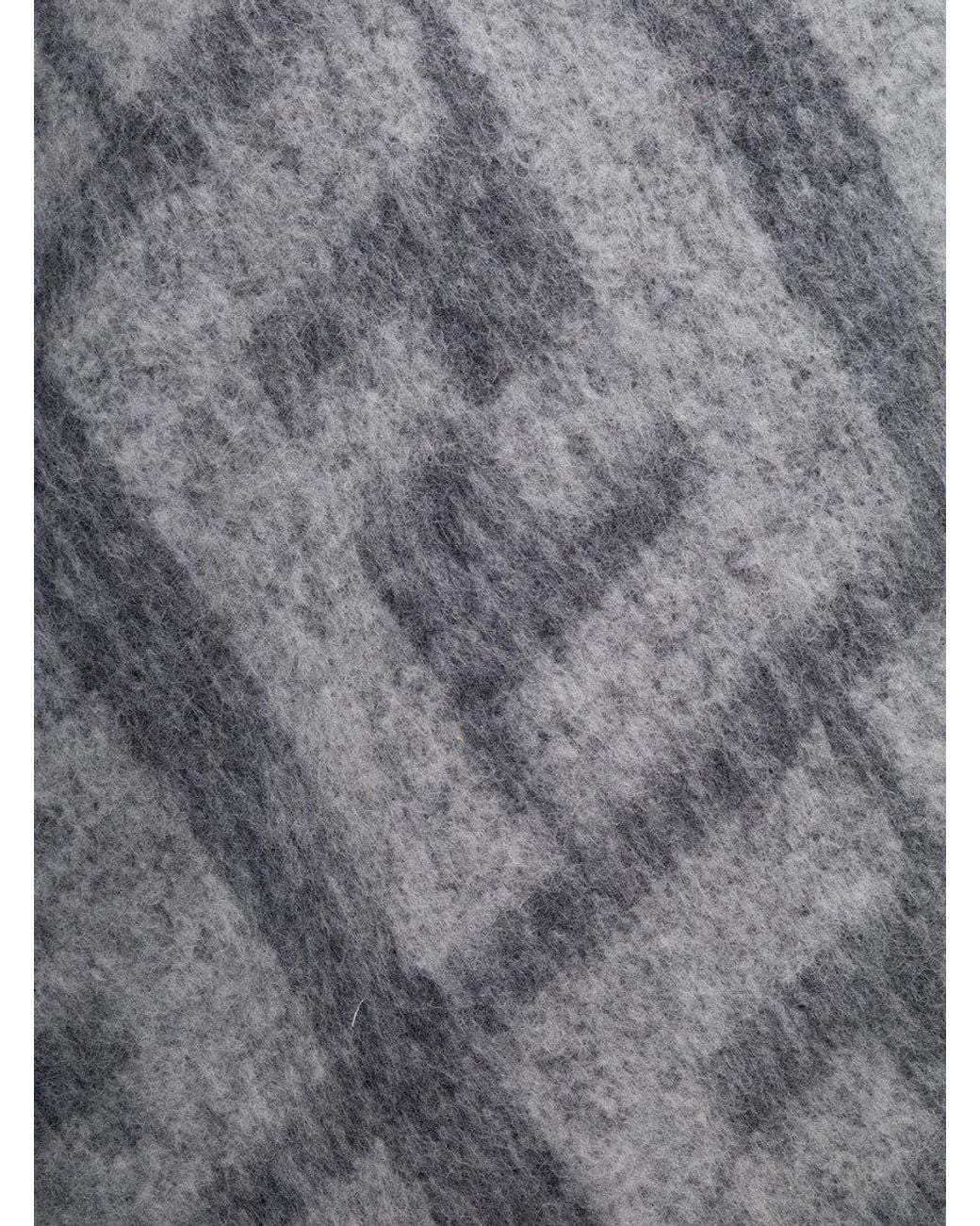 Fendi Gray Jacquard Ff Motif Sweater for men