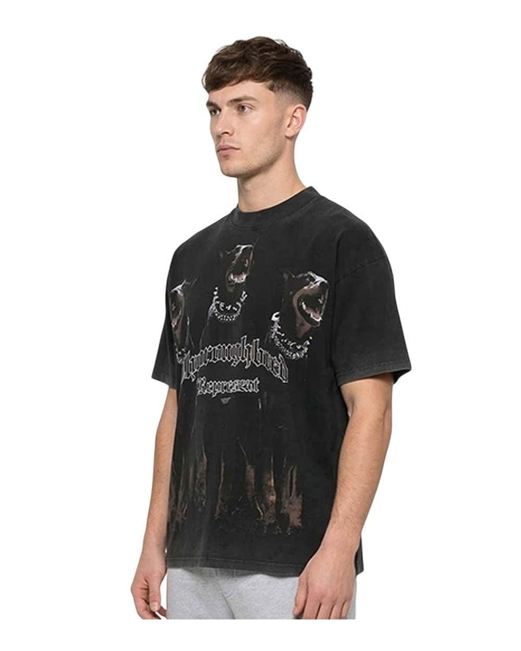 Represent Black Crew Neck T-Shirt for men