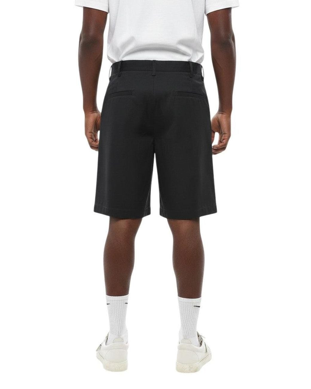 1989 STUDIO Black Dark Solid Shorts for men