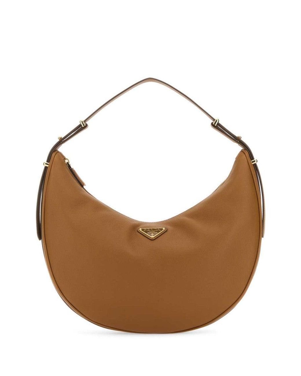 Prada Brown Caramel Leather Big Arquã£Â¨ Handbag