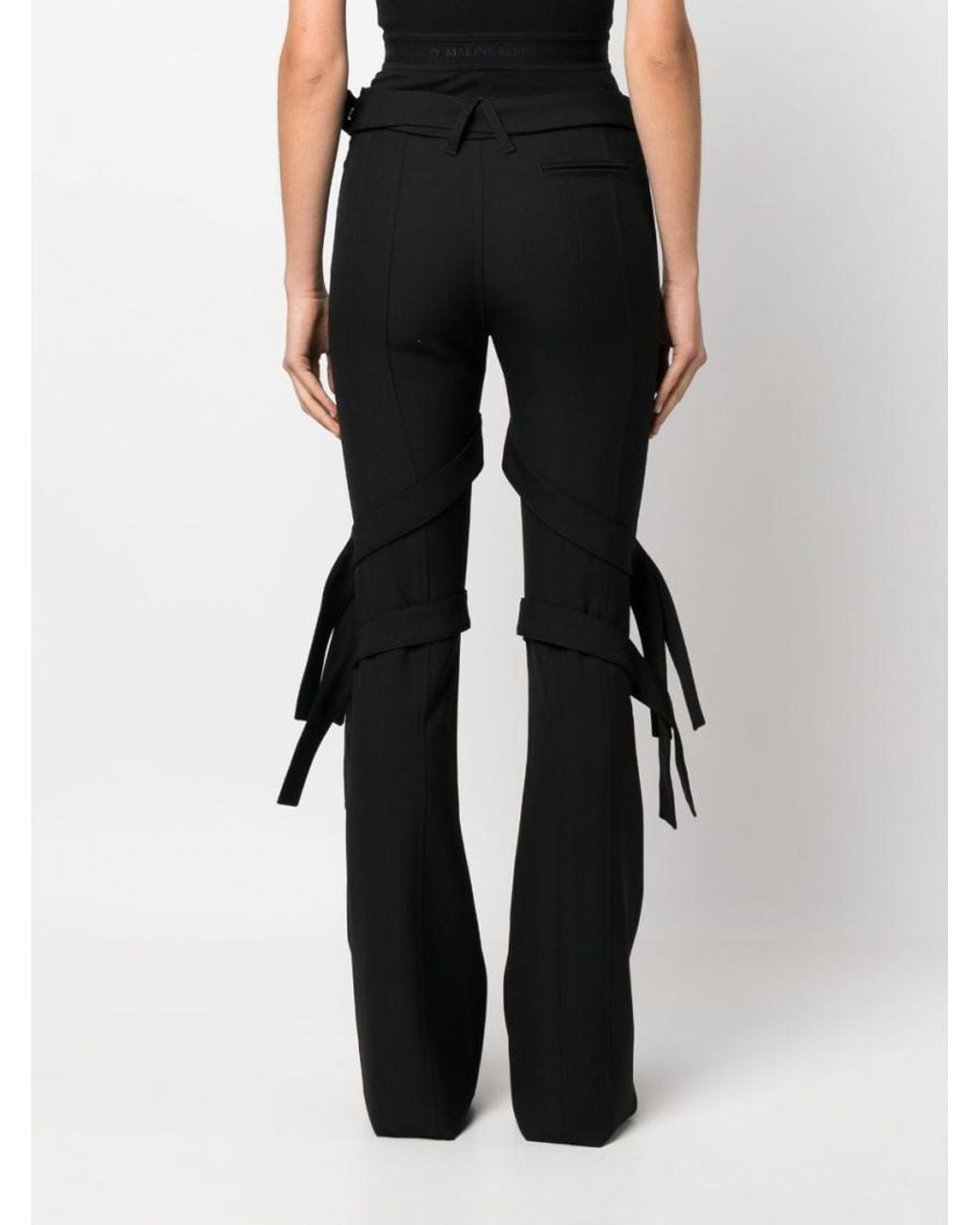 Ambush Black Double Waist Wool Trousers