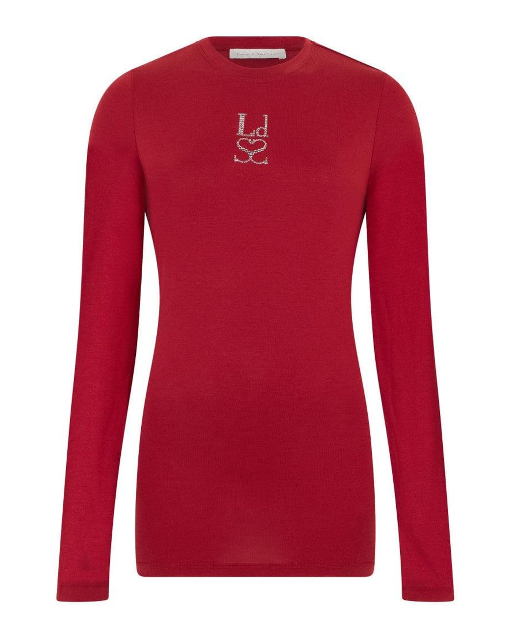 Ludovic de Saint Sernin Red Logo Crew Neck Top