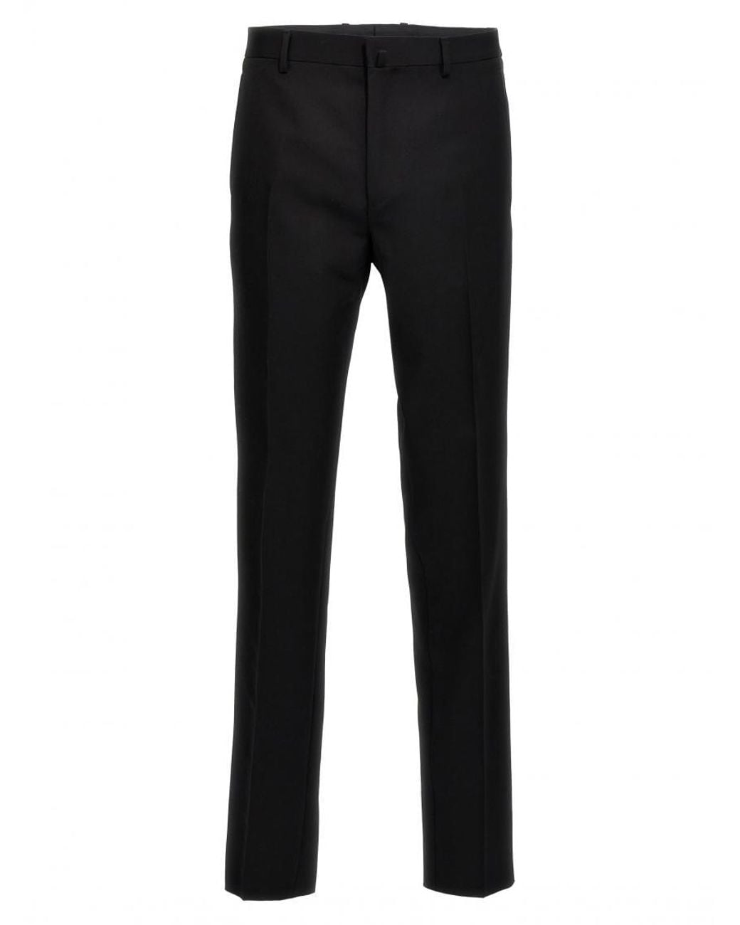 Lanvin Black Tailored Wool Tuxedo Pants for men