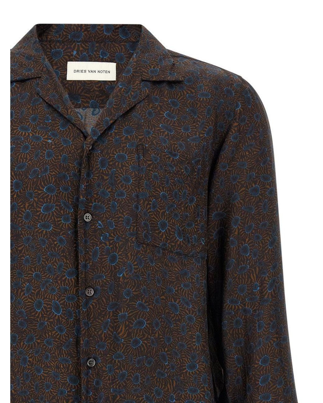 Dries Van Noten Black Relaxed Abstract Shirt for men