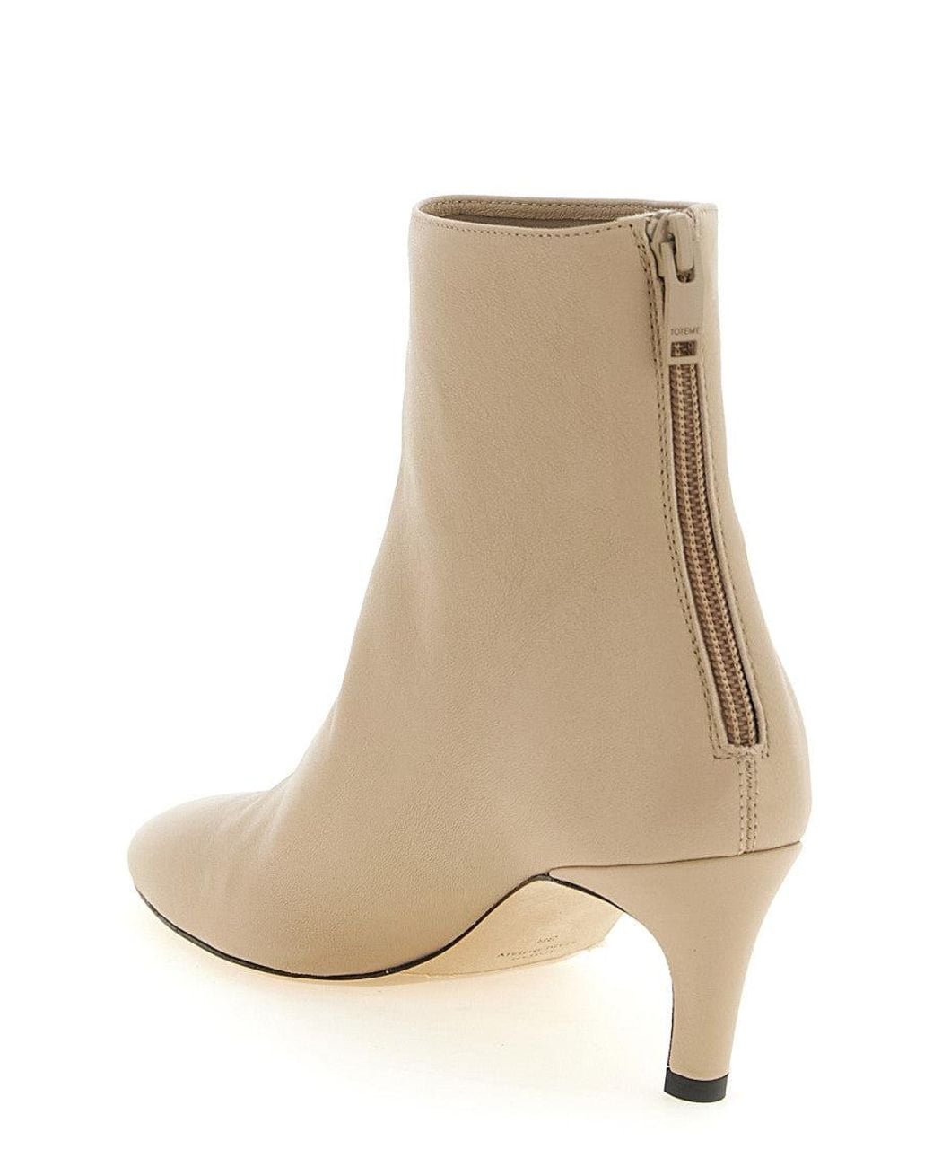 Totême White Leather Ankle Boots