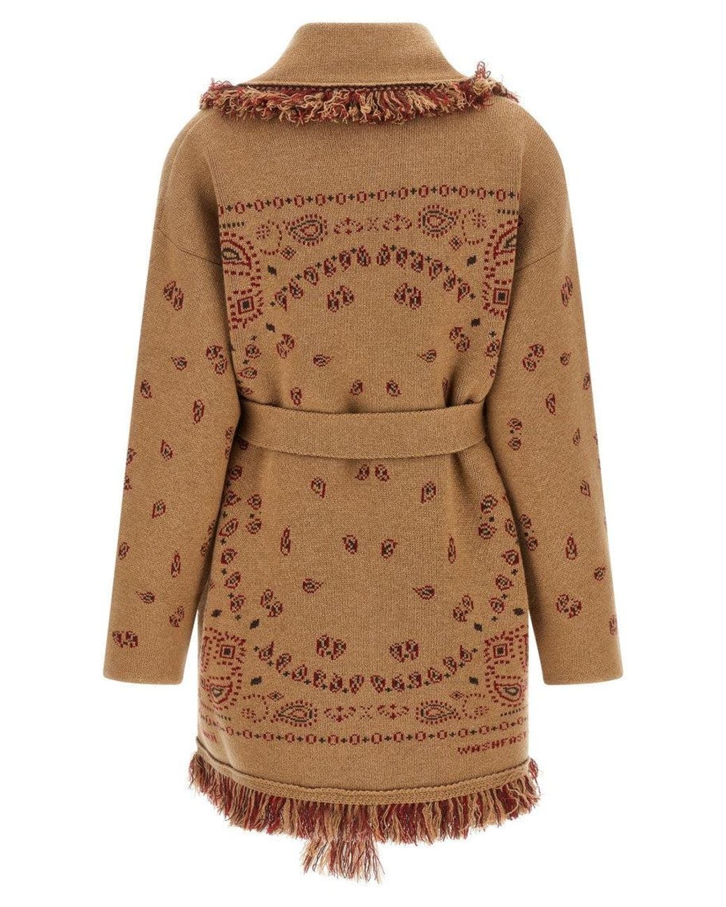 Alanui Brown Paisley Shawl Neck Cardigan