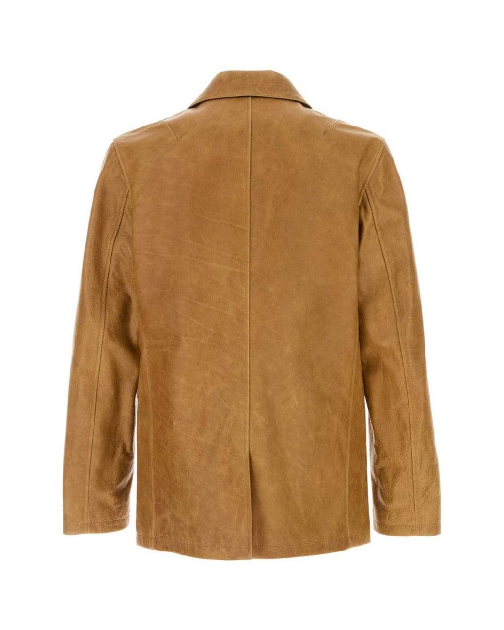 Our Legacy Brown Leather Opening Blazer for men