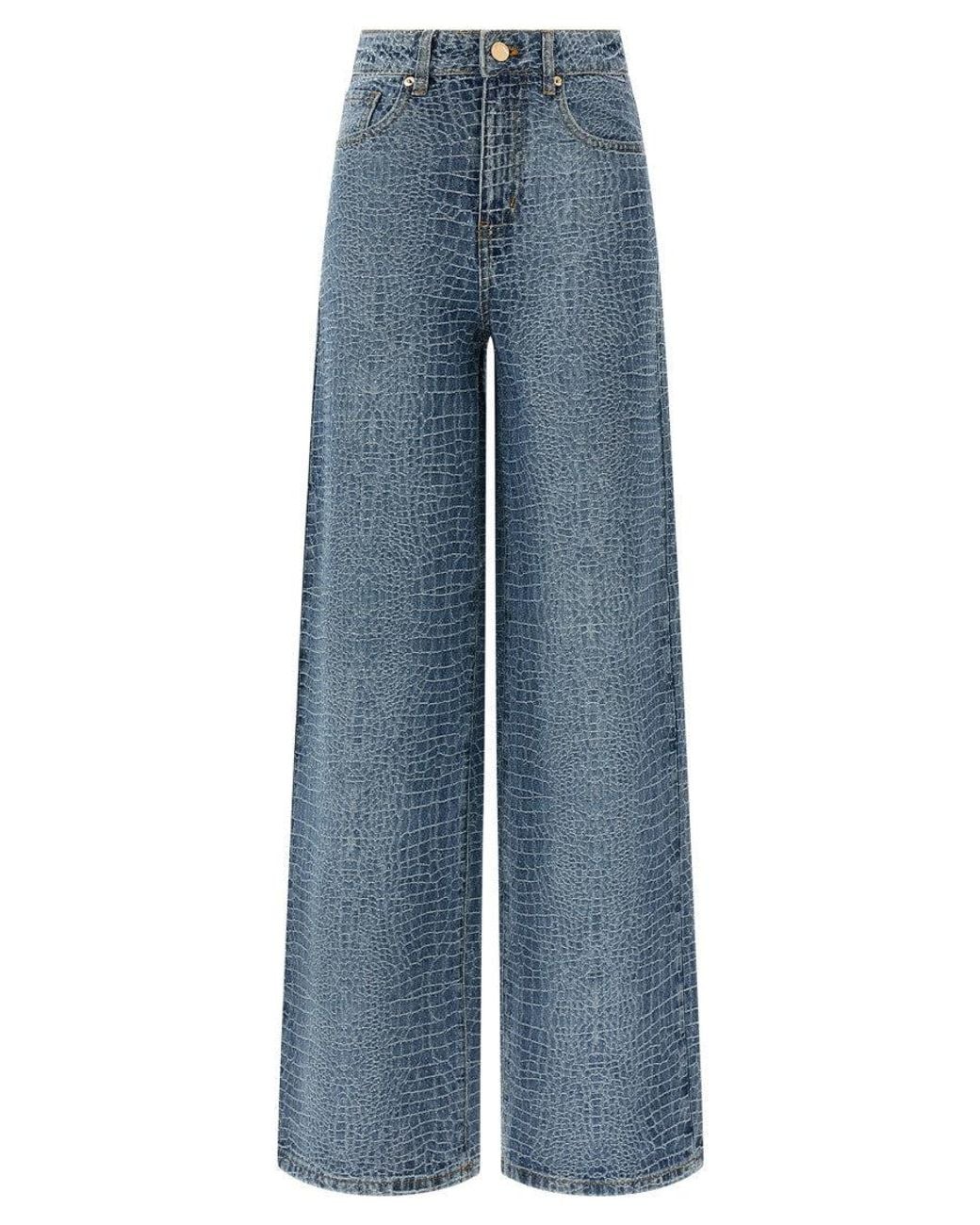 Self-Portrait Blue Straight Mid Rise Jeans